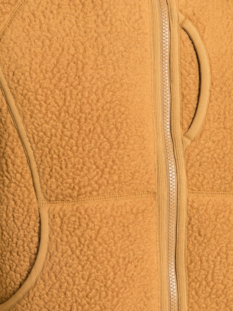 Brown Boa Fleece Bomber Jacket