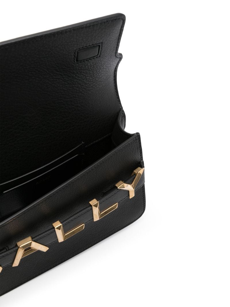 Black Logo-lettering Leather Crossbody Bag