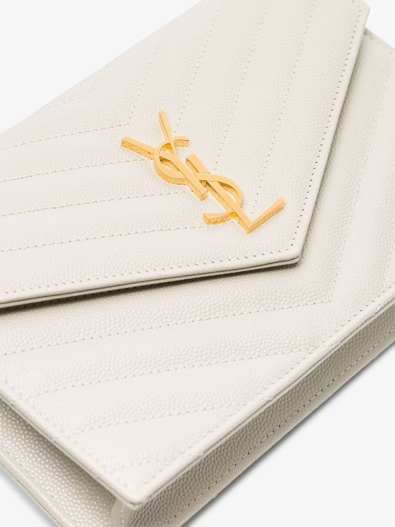 White Monogram Leather Cross Body Bag