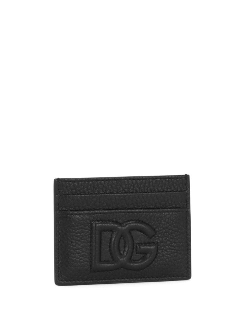 Black Logo-embossed Leather Card Holder