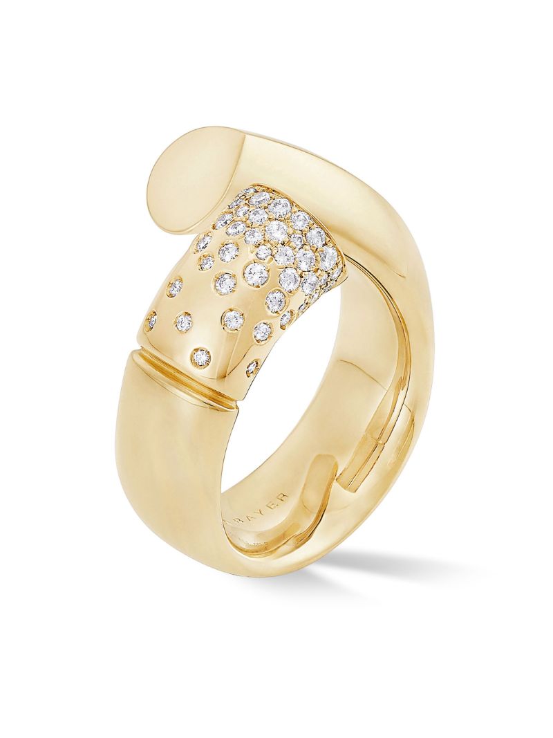 18k Yellow Gold Paved Oera Large Ring