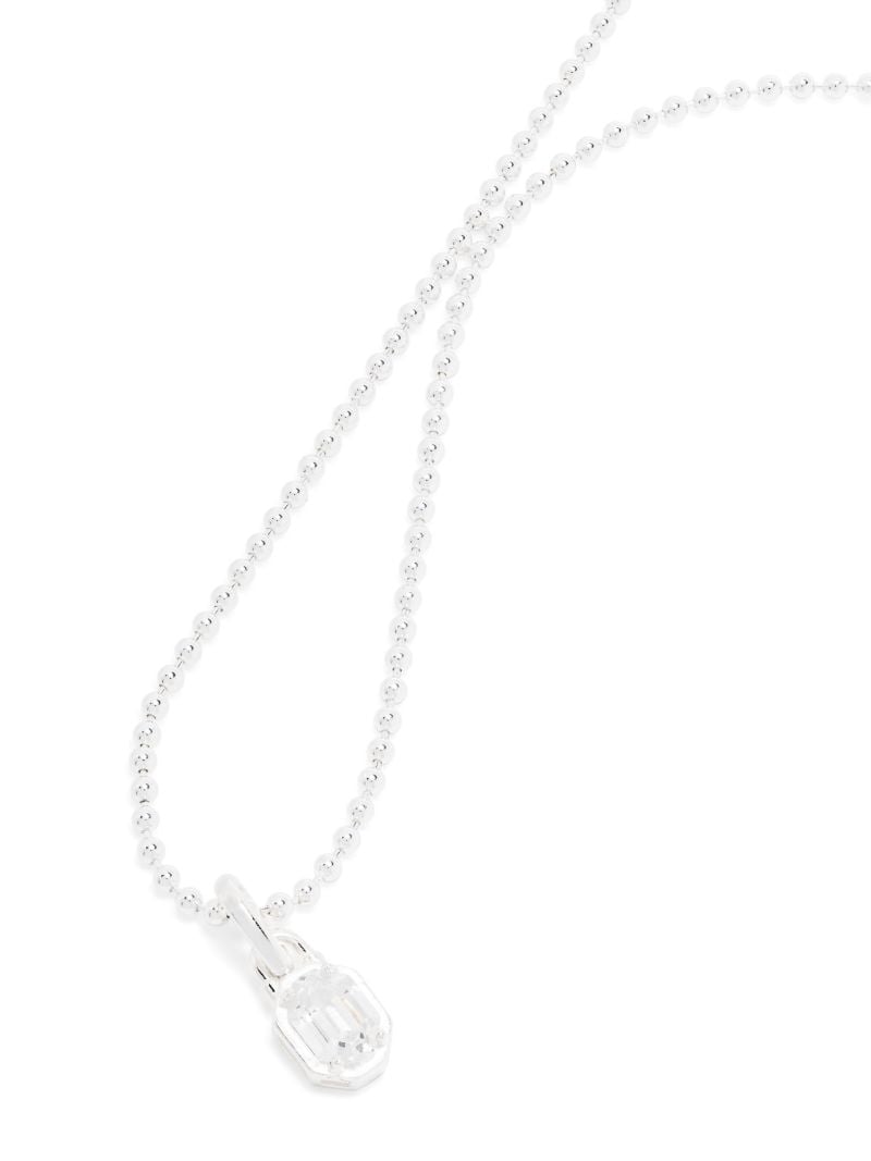 Sterling Silver Mini Emblem Cubic Zirconia Necklace