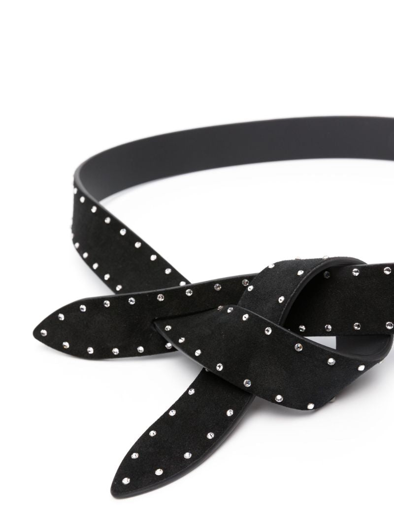 Black Lecce Studded Leather Belt