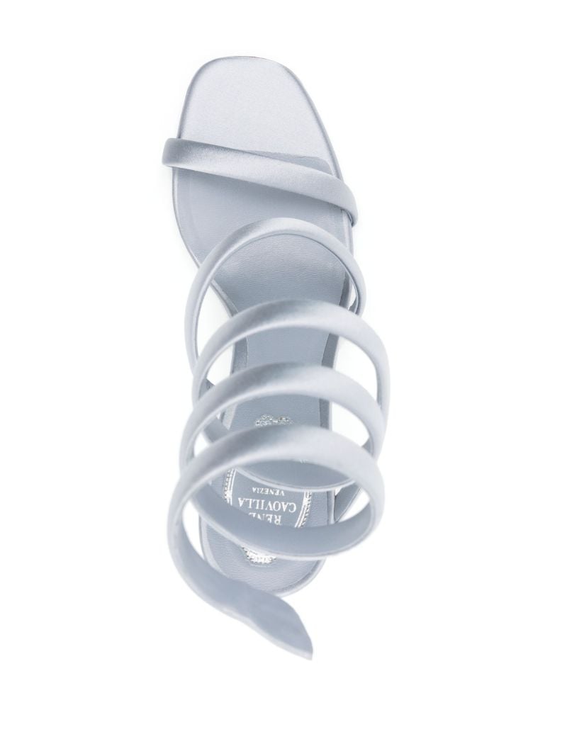 Grey Bulgari 105mm Satin Sandals