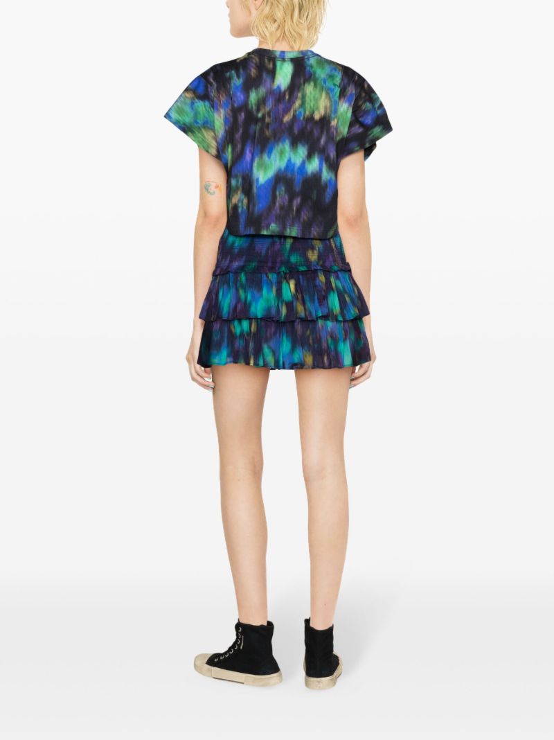 Blue Naomi Cotton Tiered Skirt