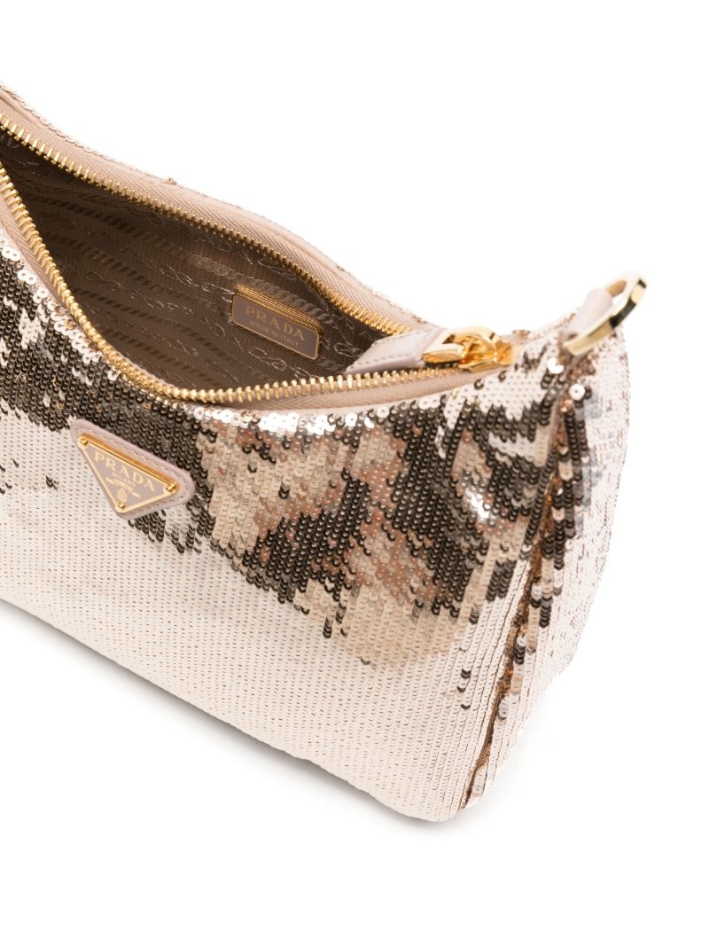 Pink Re-edition Sequin-embellished Shoulder Bag