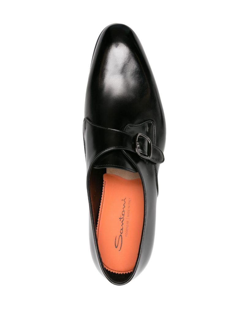 Black Carter Leather Buckle Oxford Shoes