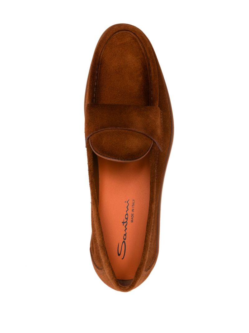 Brown Suede Penny Loafers