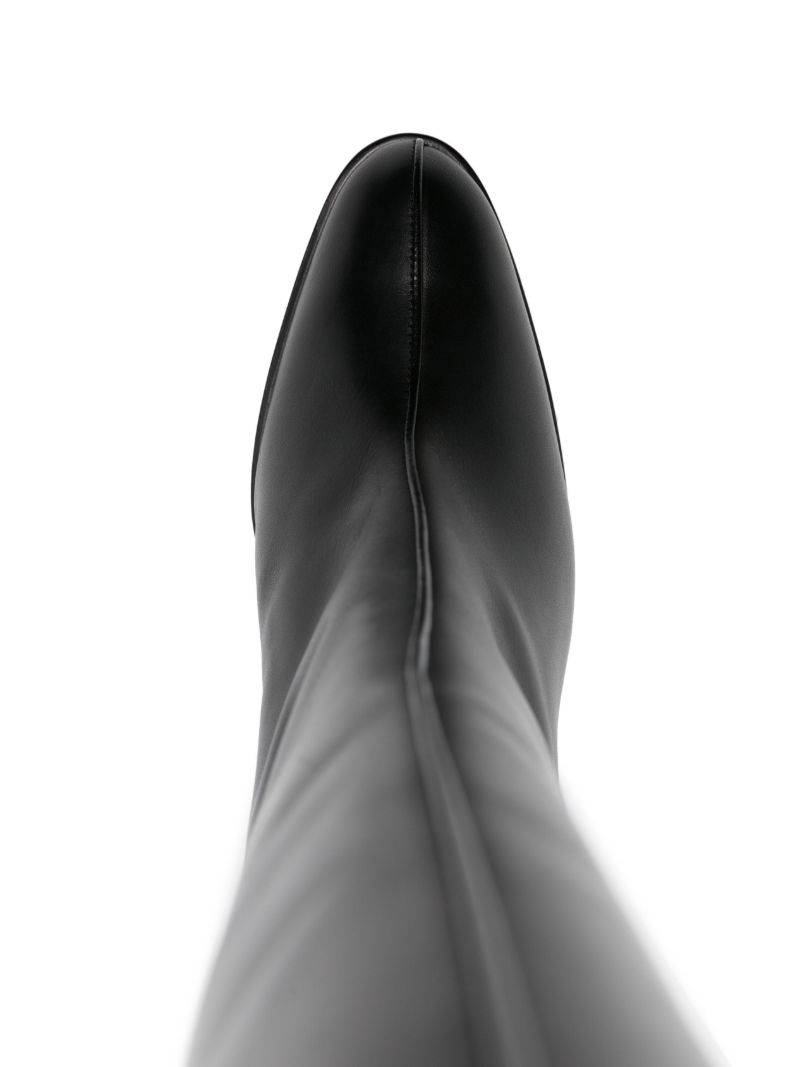 Black 105 Leather Knee-high Boots