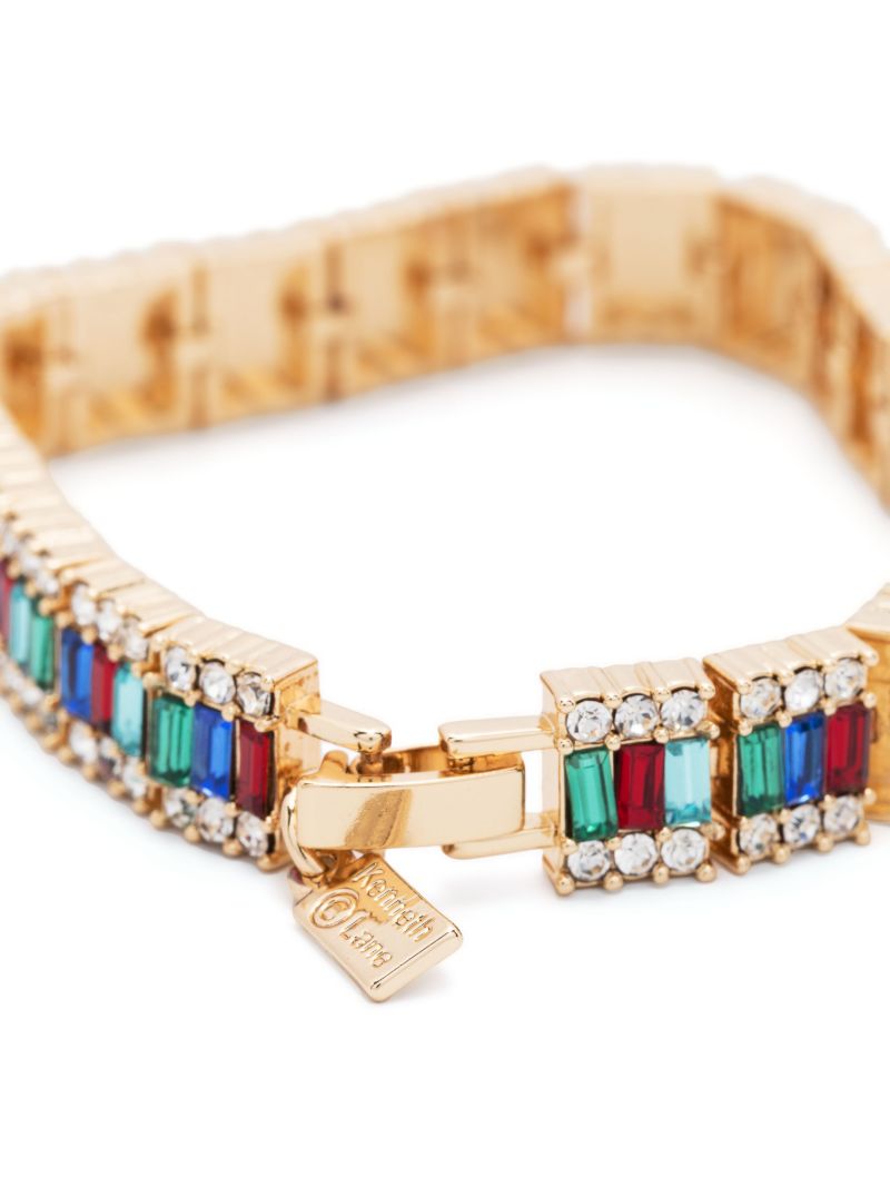 Gold-tone Crystal-trim Baguette Bracelet