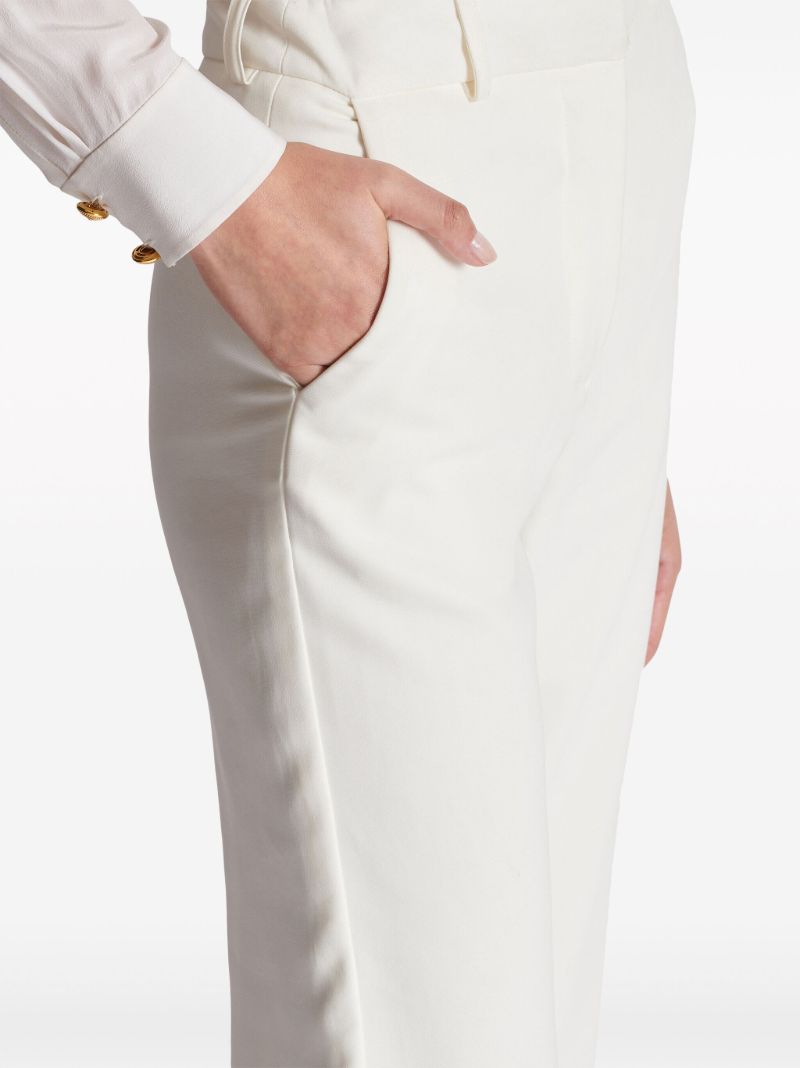 White High-waist Crepe Trousers