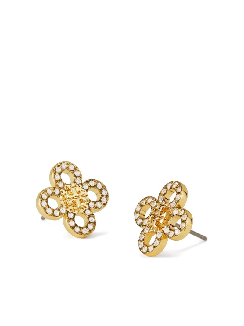 Gold-tone Kira Clover Crystal Earrings