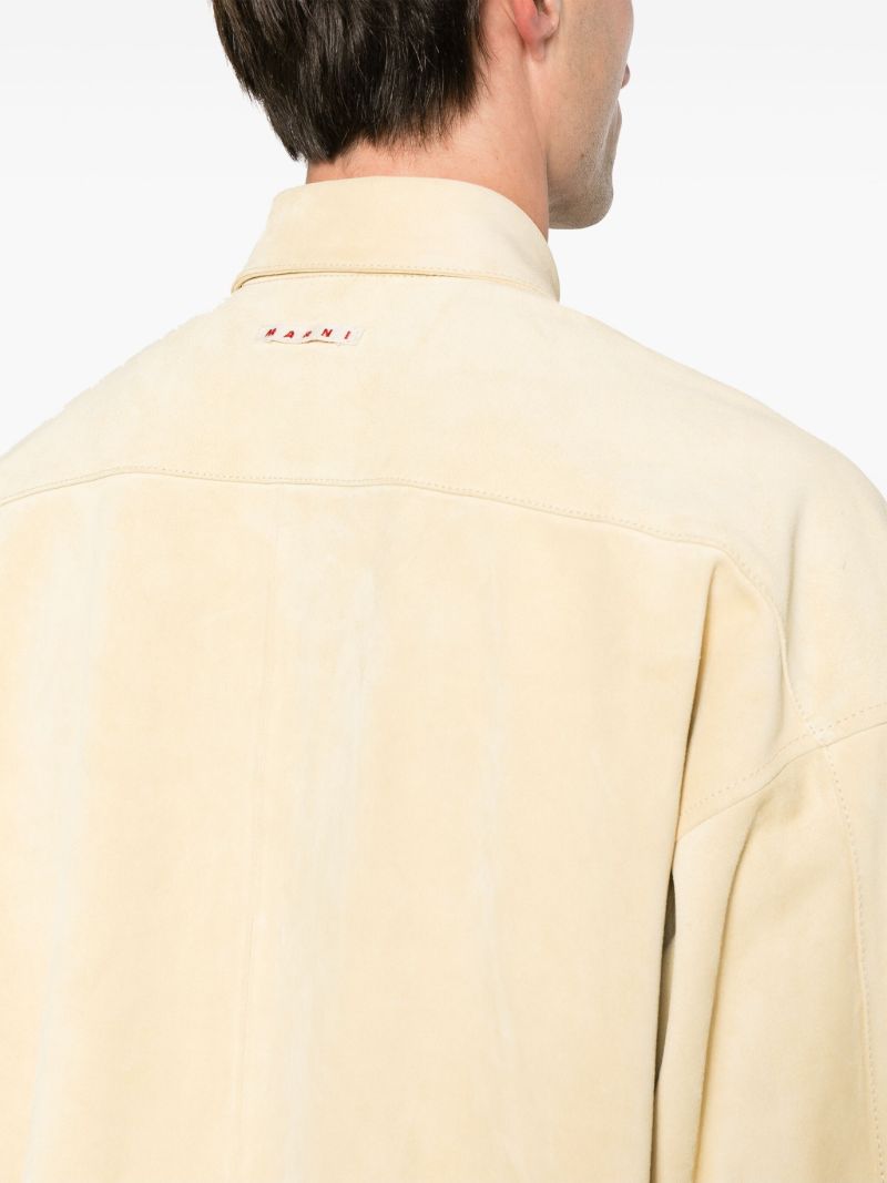 Yellow Button-up Suede Overshirt