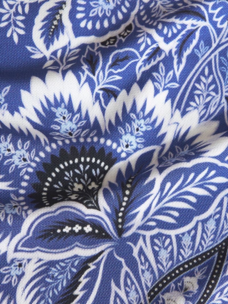 Blue Floral-print T-shirt