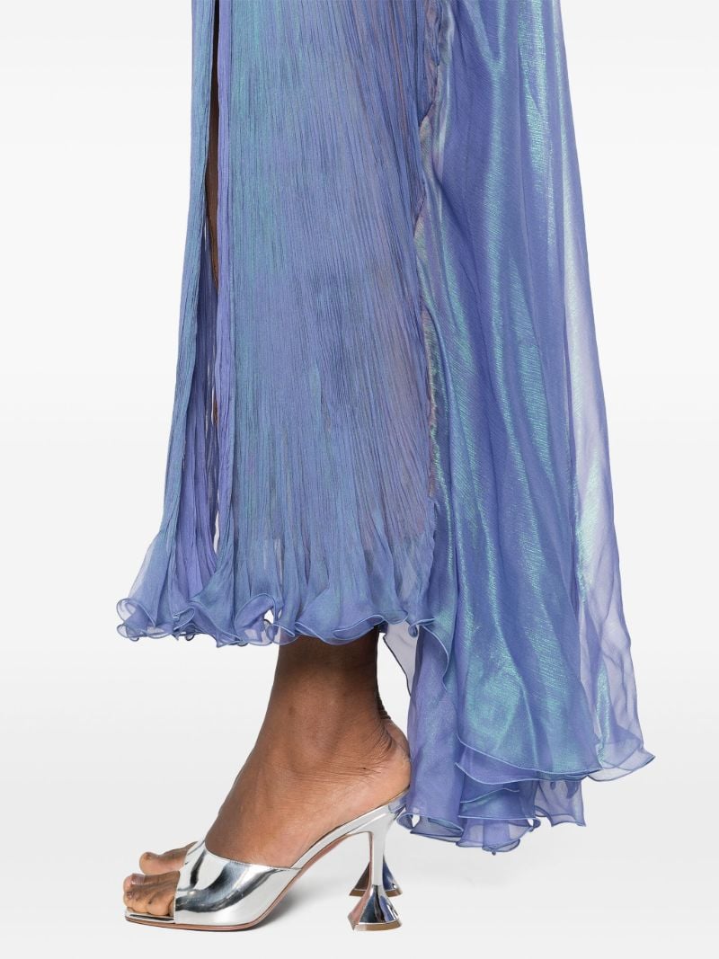 Blue Regina Draped Silk Gown