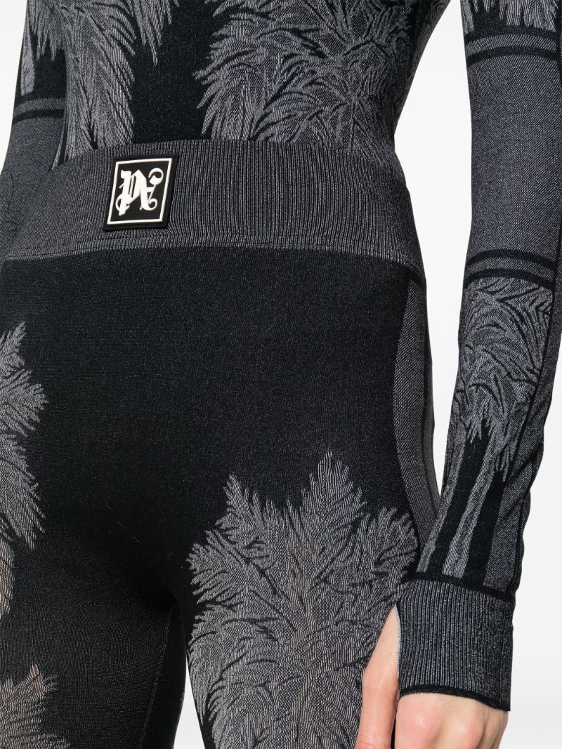 Black Palm Base Layer Ski Leggings
