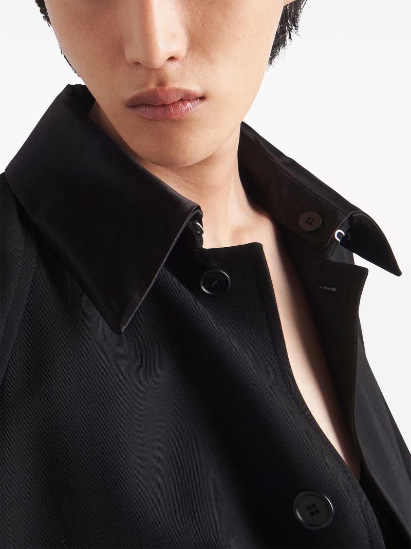Black Belted Wool Trench Coat