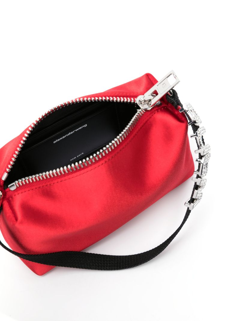 Red Heiress Satin Shoulder Bag
