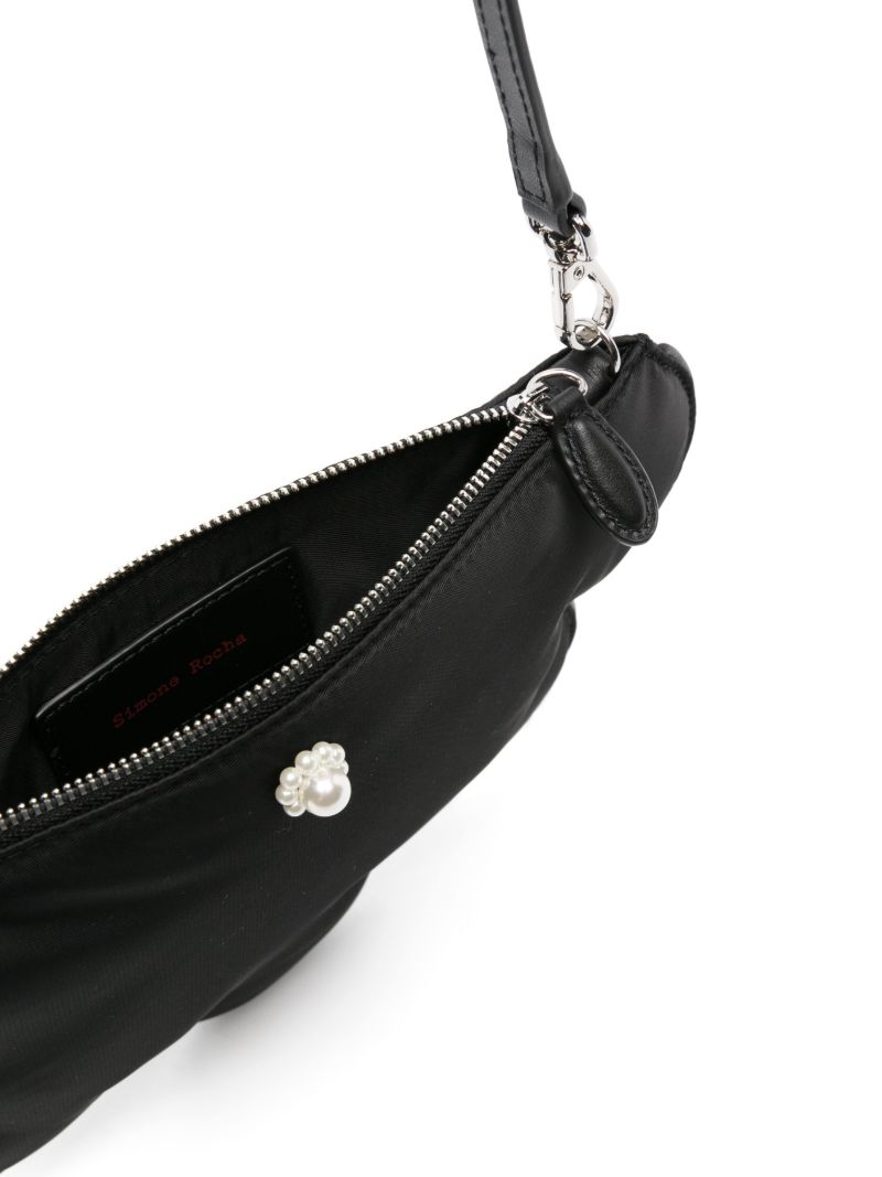 Black Daisy Leather Shoulder Bag