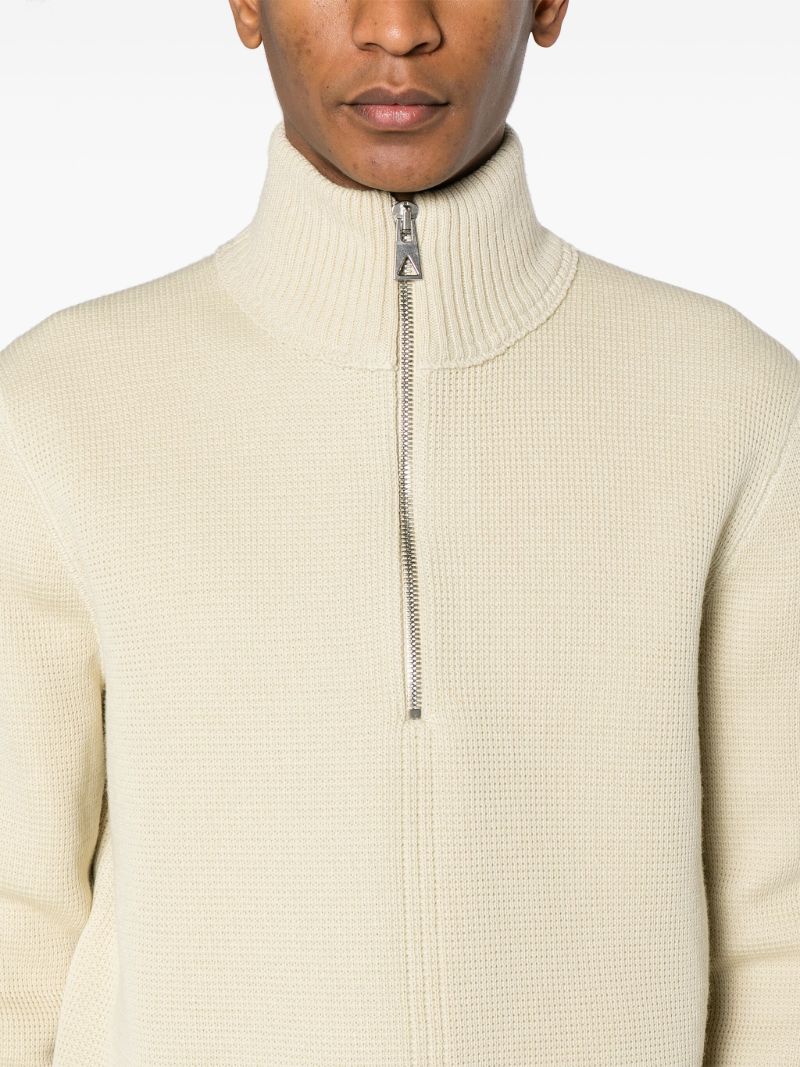 Beige Half-zip Wool Jumper