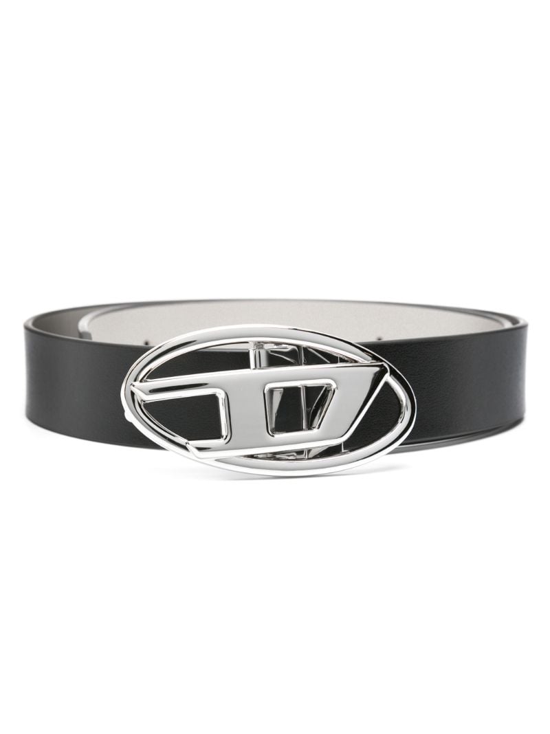 Black and Silver-tone B-1dr Reversible Belt