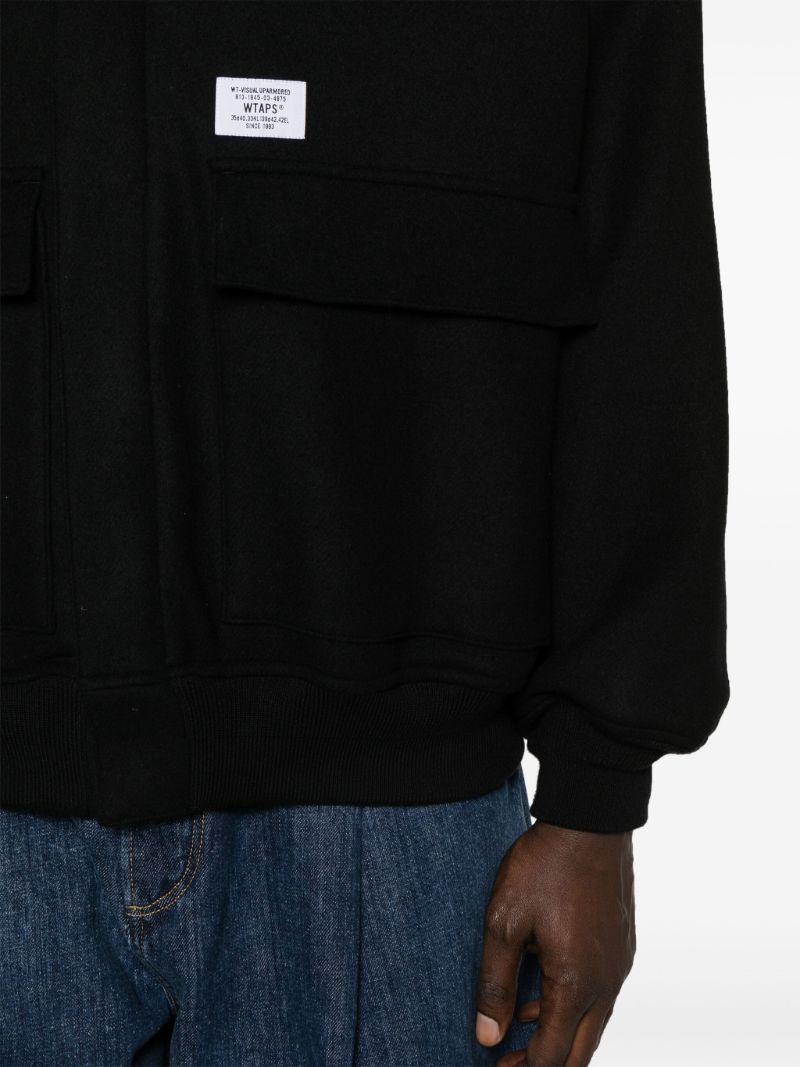Black Jfw-01 Zip-up Bomber Jacket