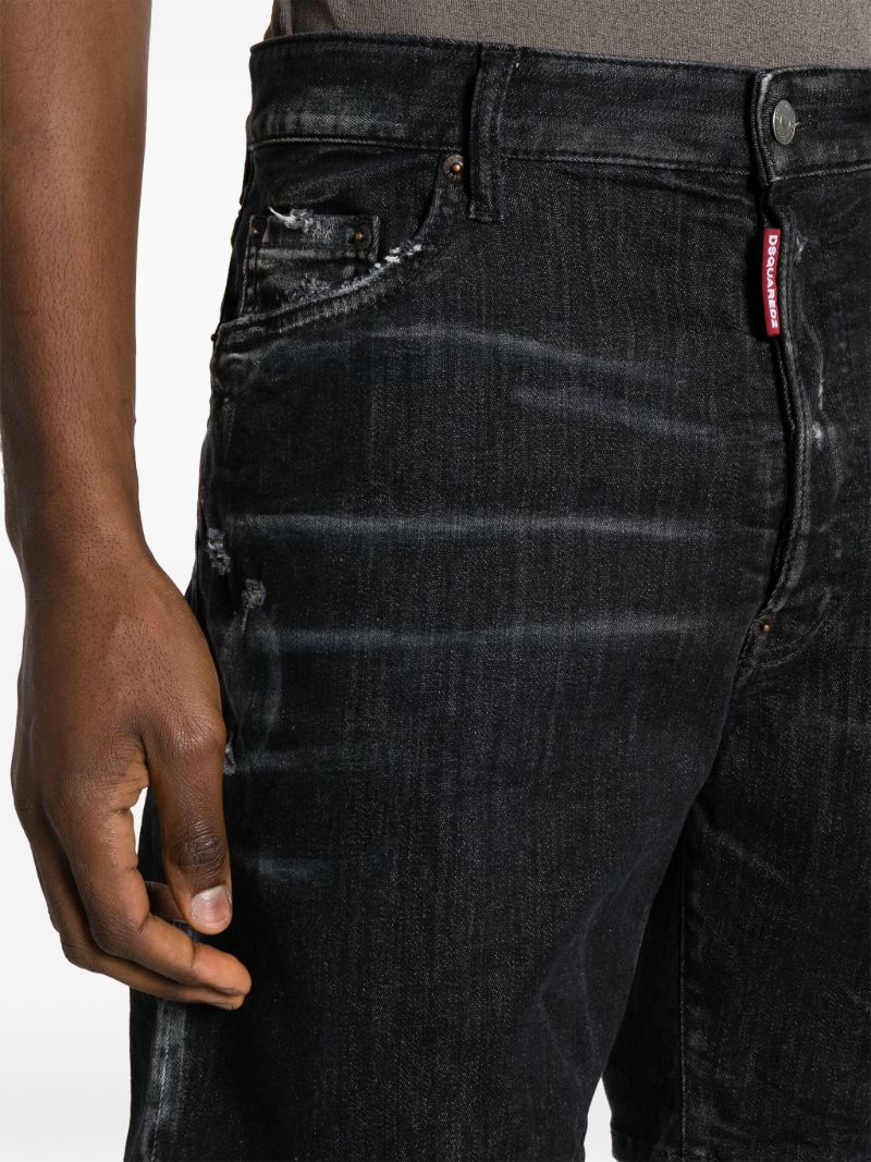 Black Ciao Distressed Denim Shorts