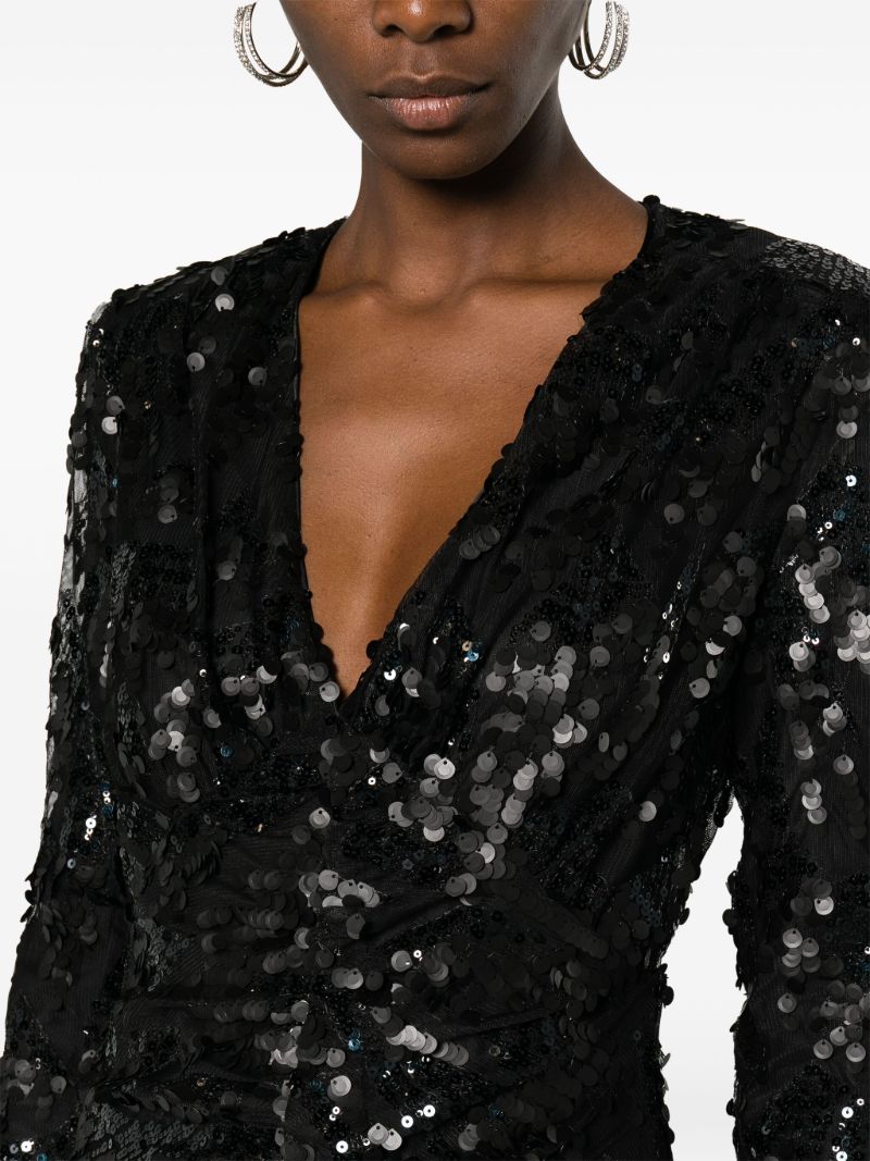 Black Sequin Embellished Mini Dress