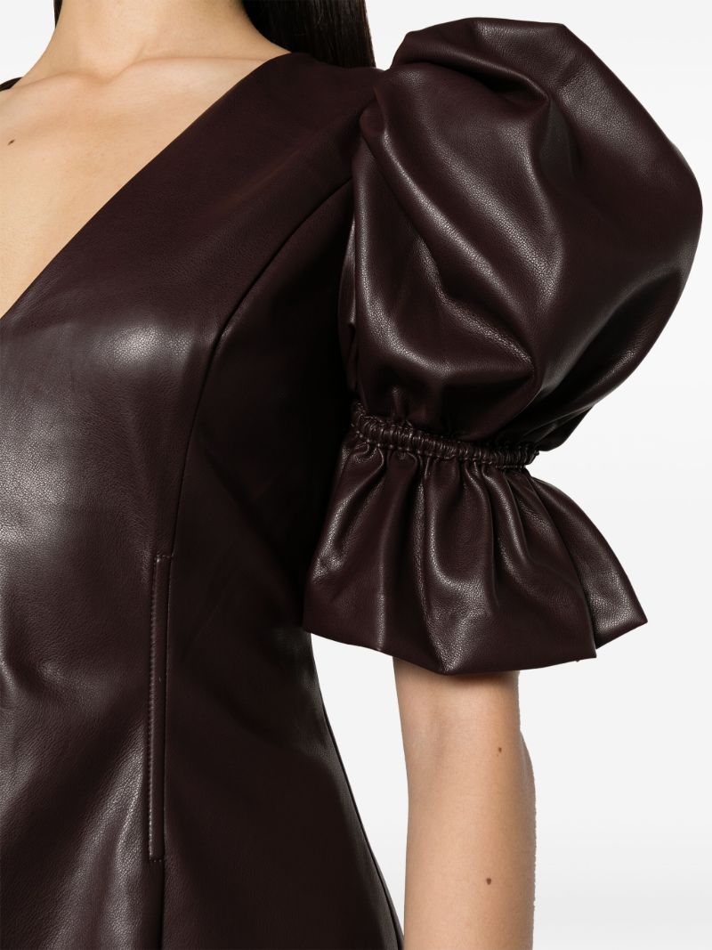 Purple Puff Sleeve Mini Dress