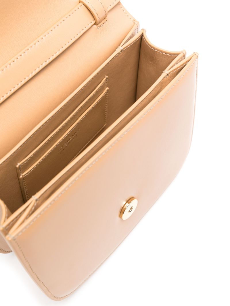 Brown Fiamma Leather Crossbody Bag