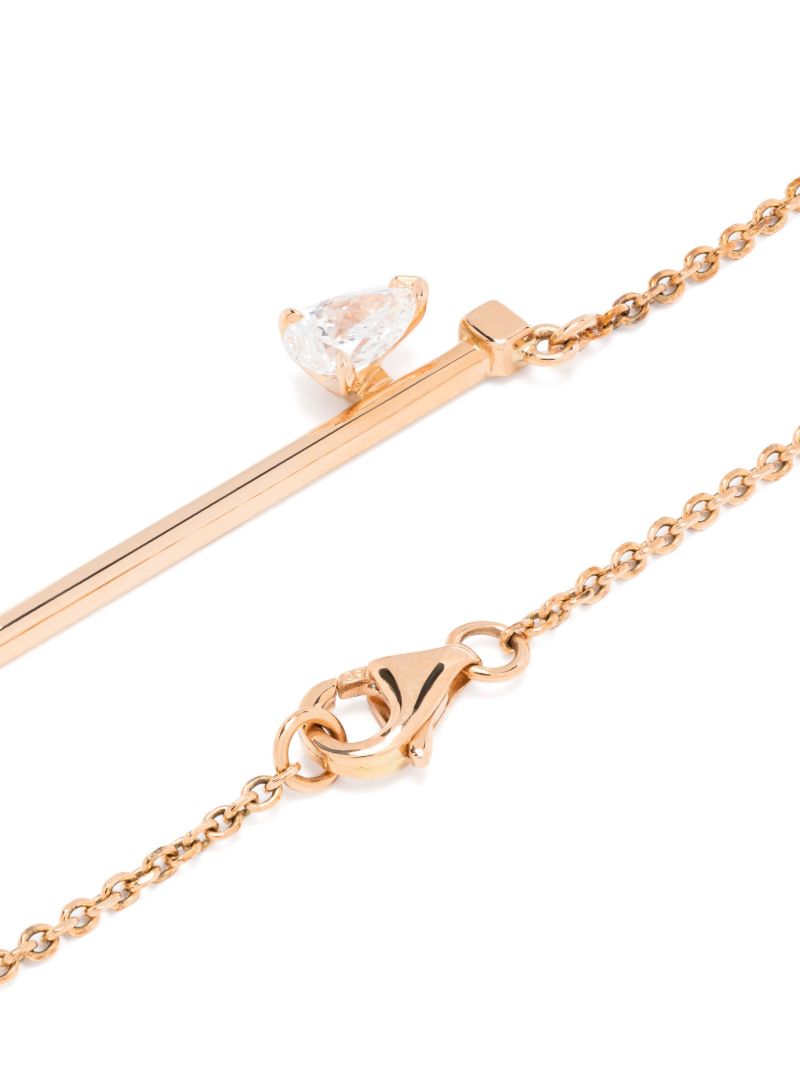 18k Rose Gold Serti Sur Vide Diamond Necklace