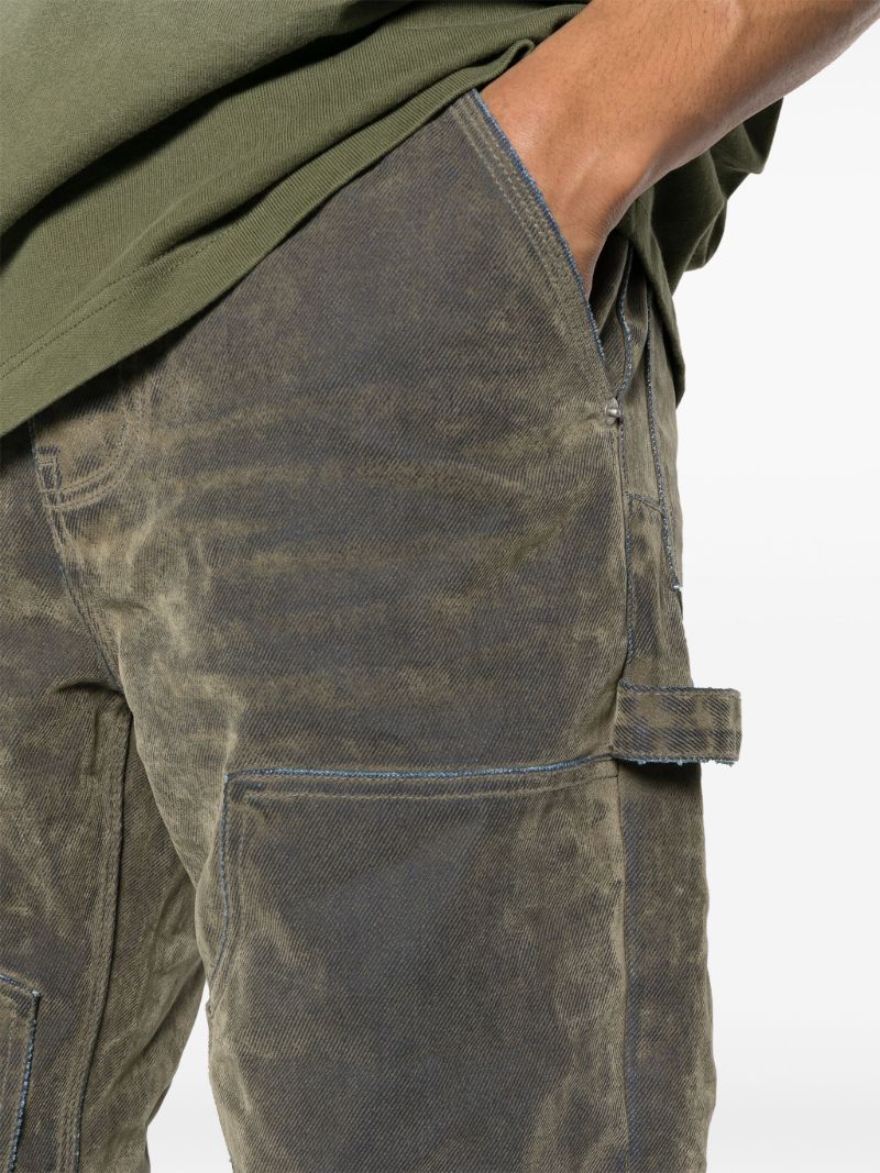 Green P015 Flocked Carpenter Jeans