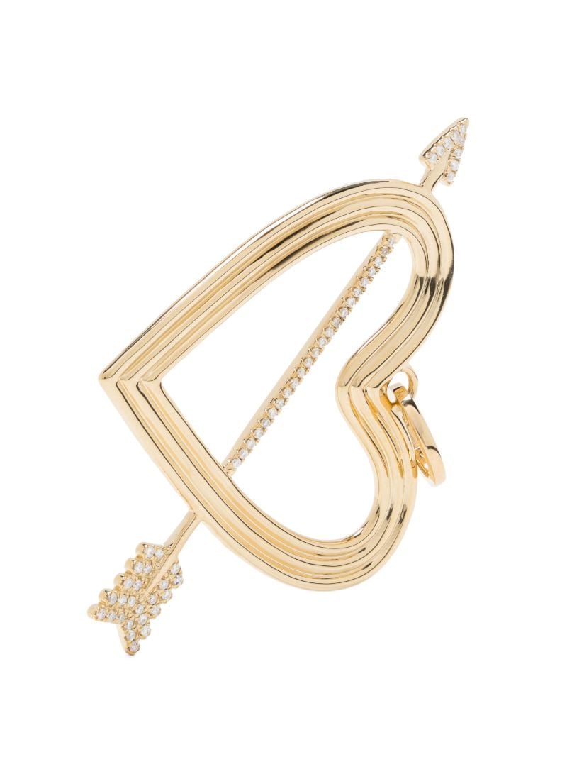 14k Yellow Gold Heart + Arrow Diamond Pendant