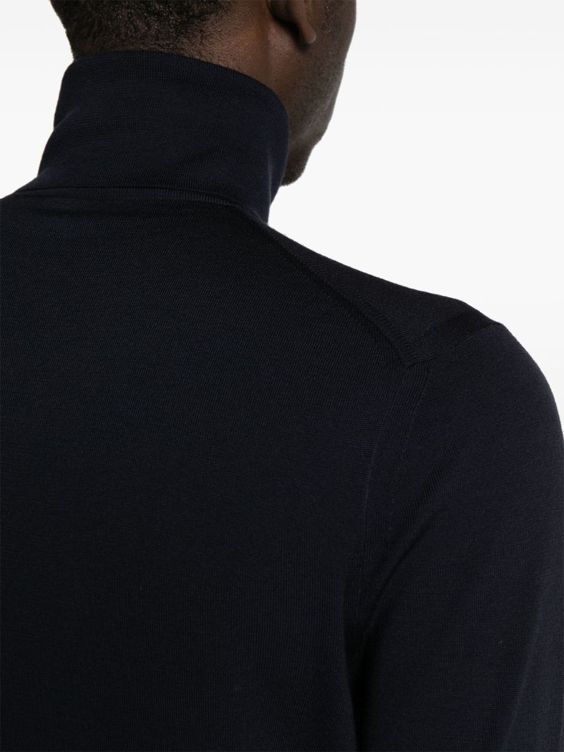 Blue High-neck Wool Jumper