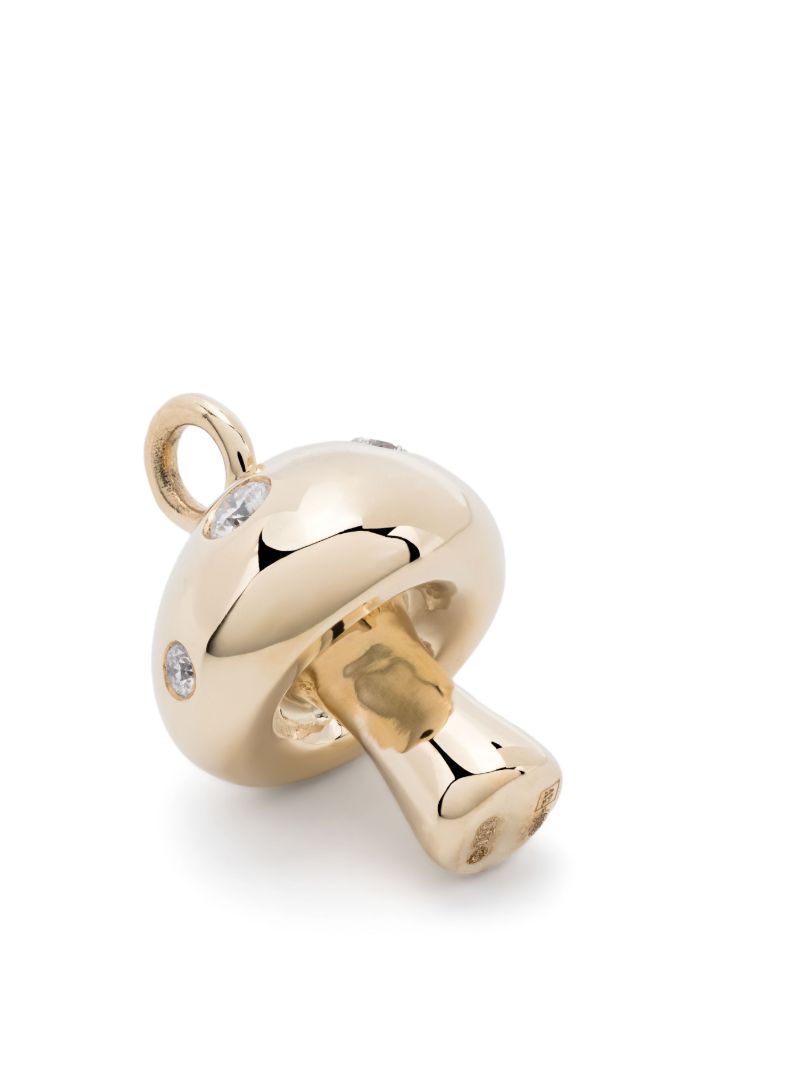 14k Yellow Gold Enchanted Mushroom Diamond Charm
