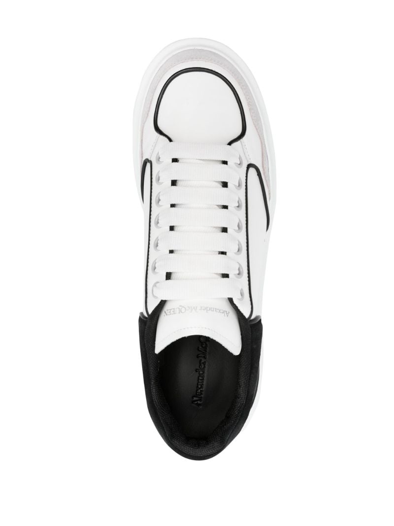 White Larry Panelled Leather Sneakers