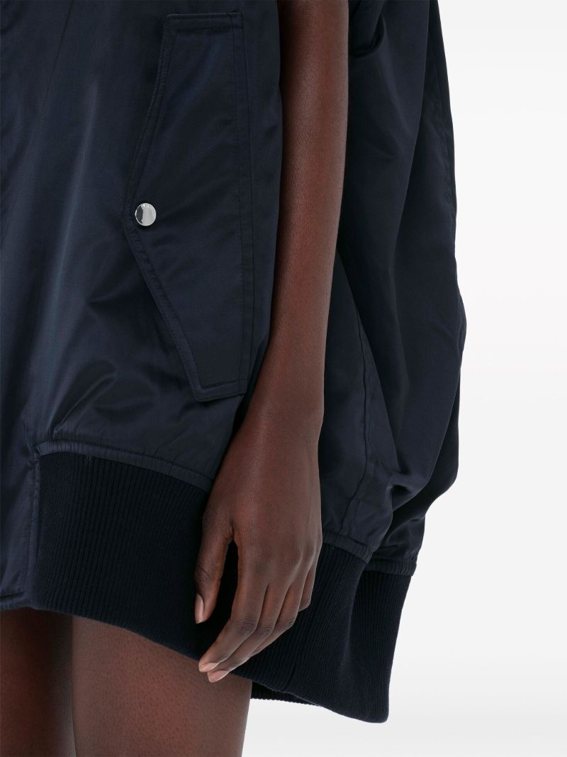 Blue Sleeveless Bomber Jacket