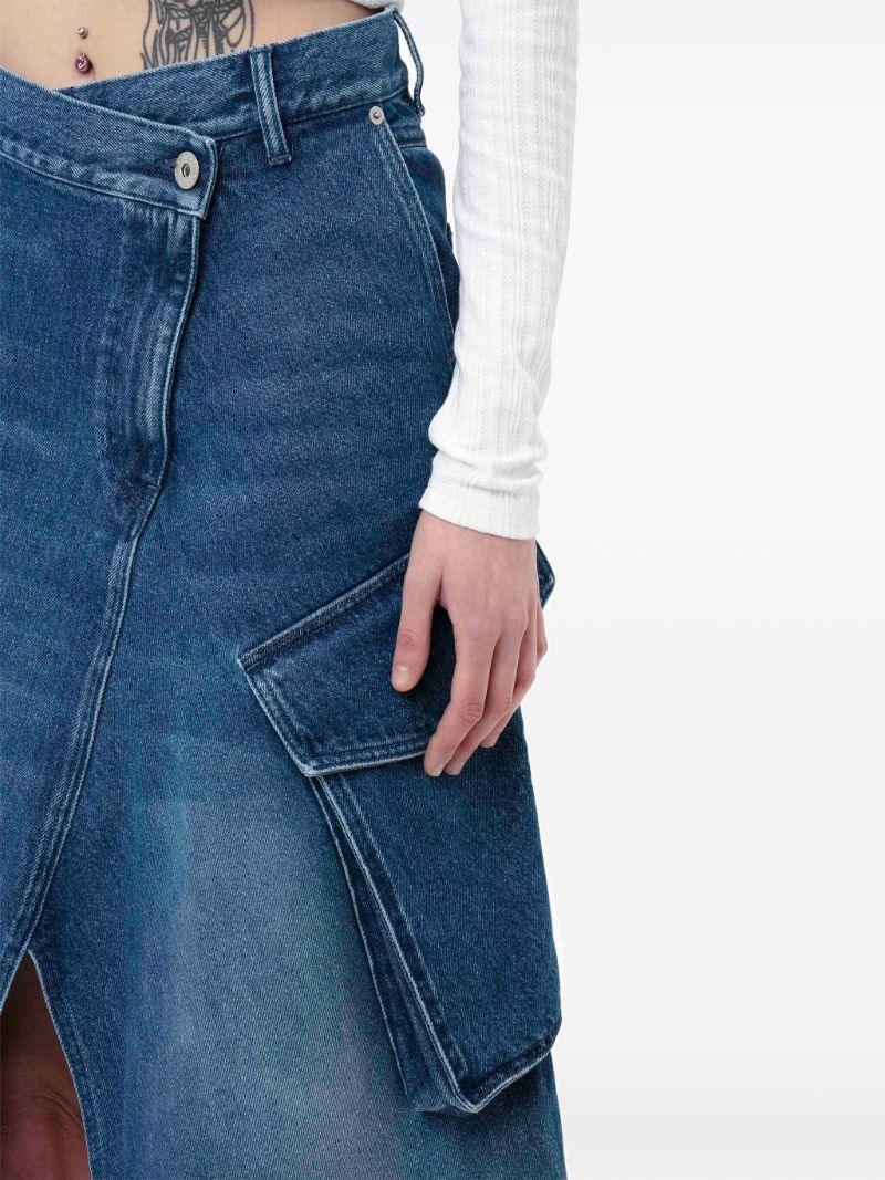 Blue Cargo Denim Skirt