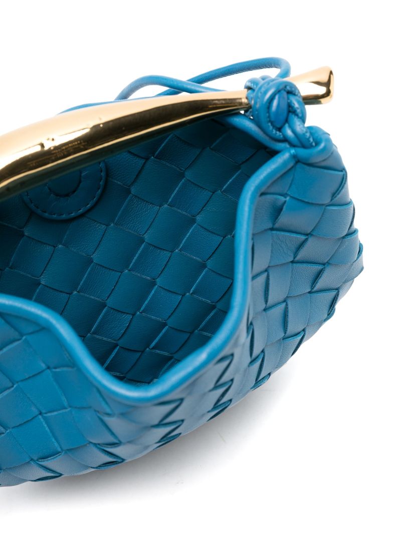 Blue Mini Sardine Leather Cross Body Bag