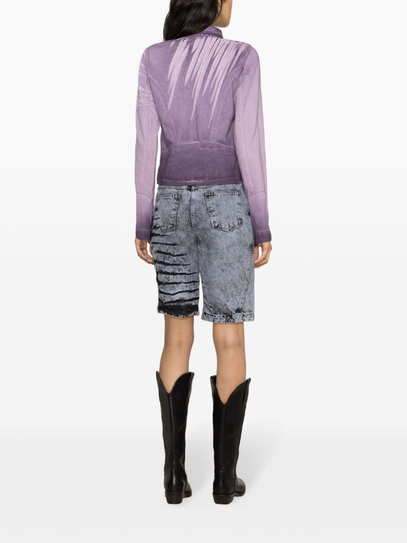 Purple Bleached Denim Jacket