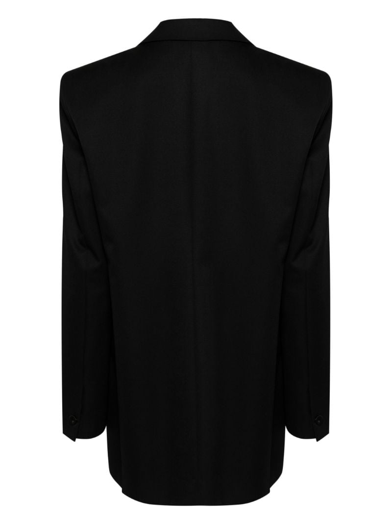 Black Double-breasted Wool Blazer