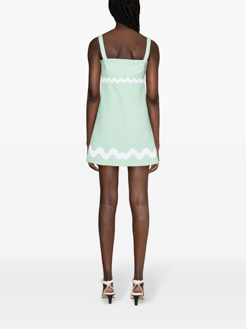 Green Scallop-trim BouclÃ_x0083_© Minidress