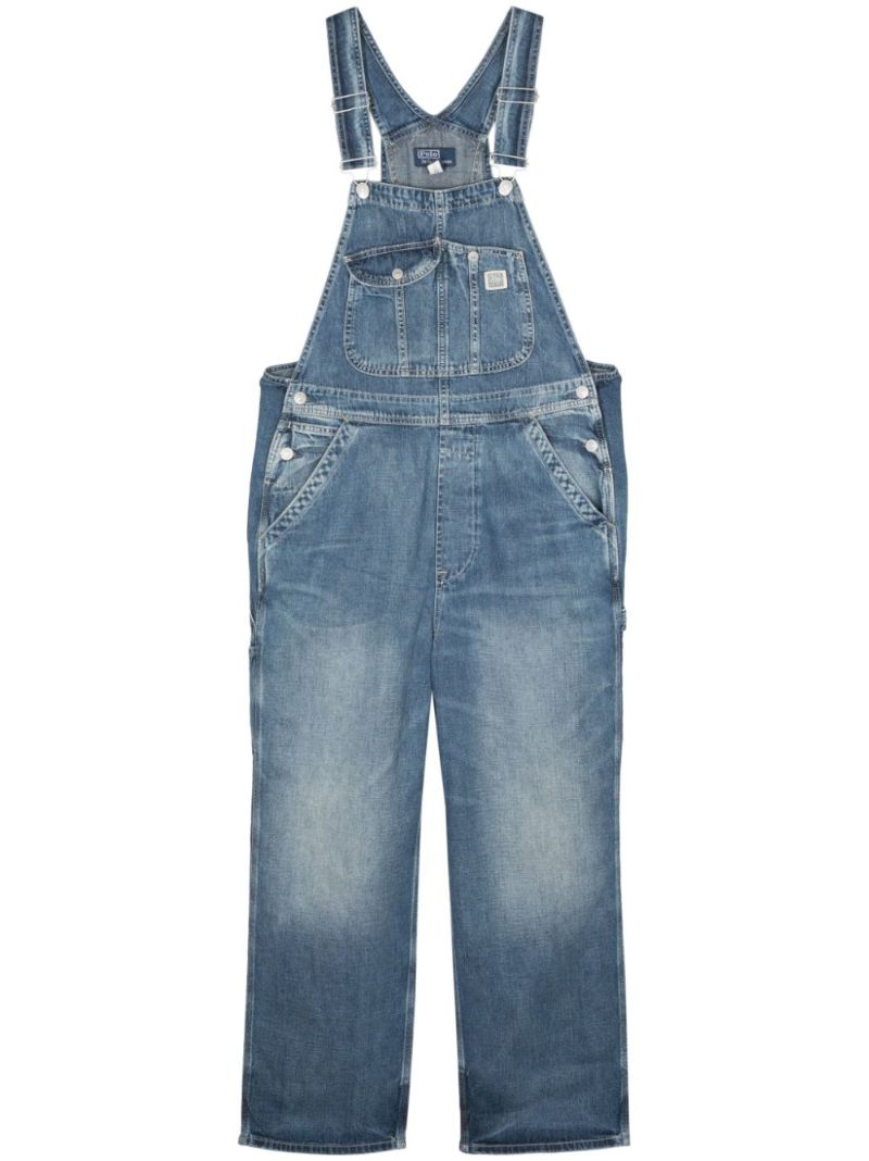 Blue Straight-leg Denim Dungarees