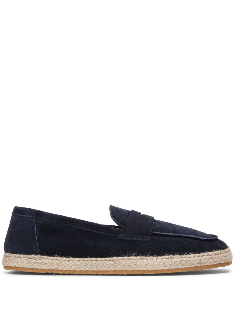 Blue Espadrille Suede Loafers