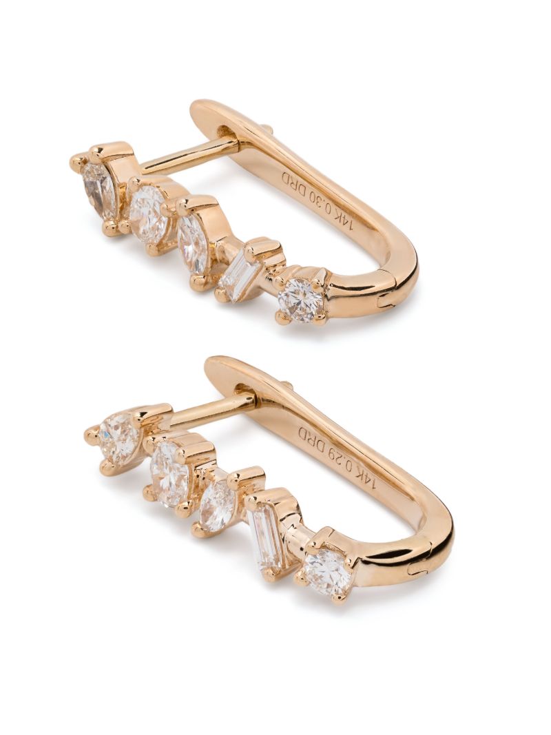 14k Gold Alexa Jordyn Diamond Hoop Earrings