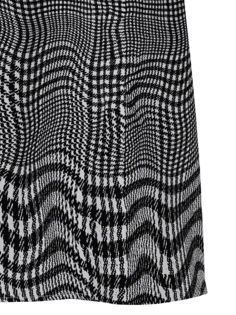 Black Single-breasted Houndstooth Coat