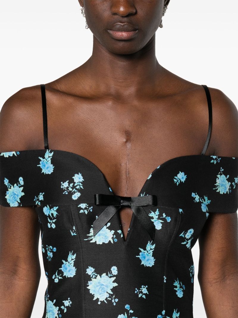 Black Floral-print Mini Dress