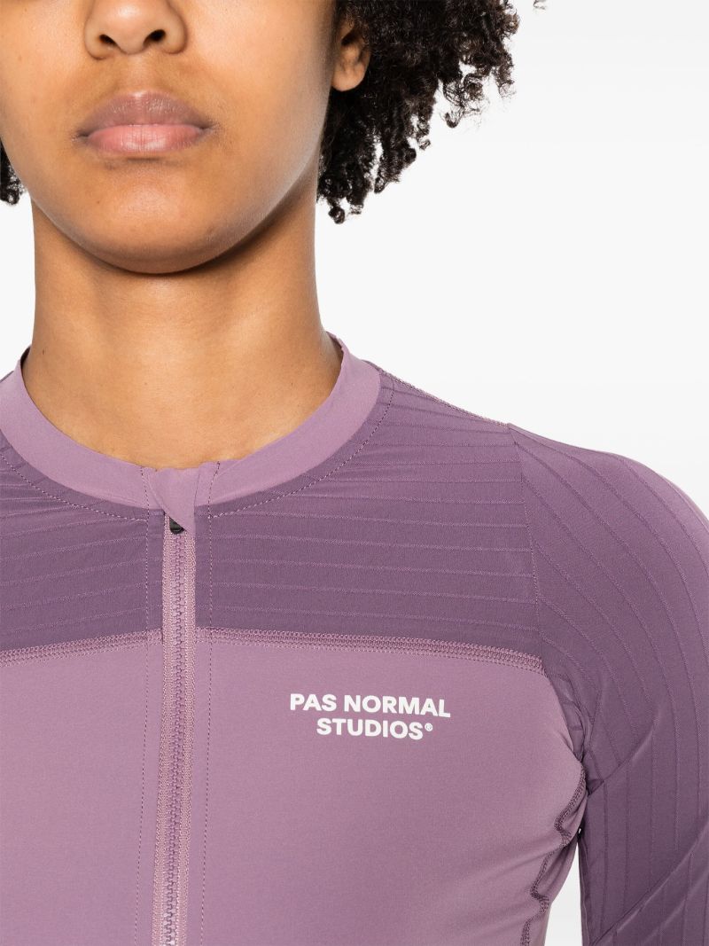 Purple Logo Print Lightweight Cycling Top
