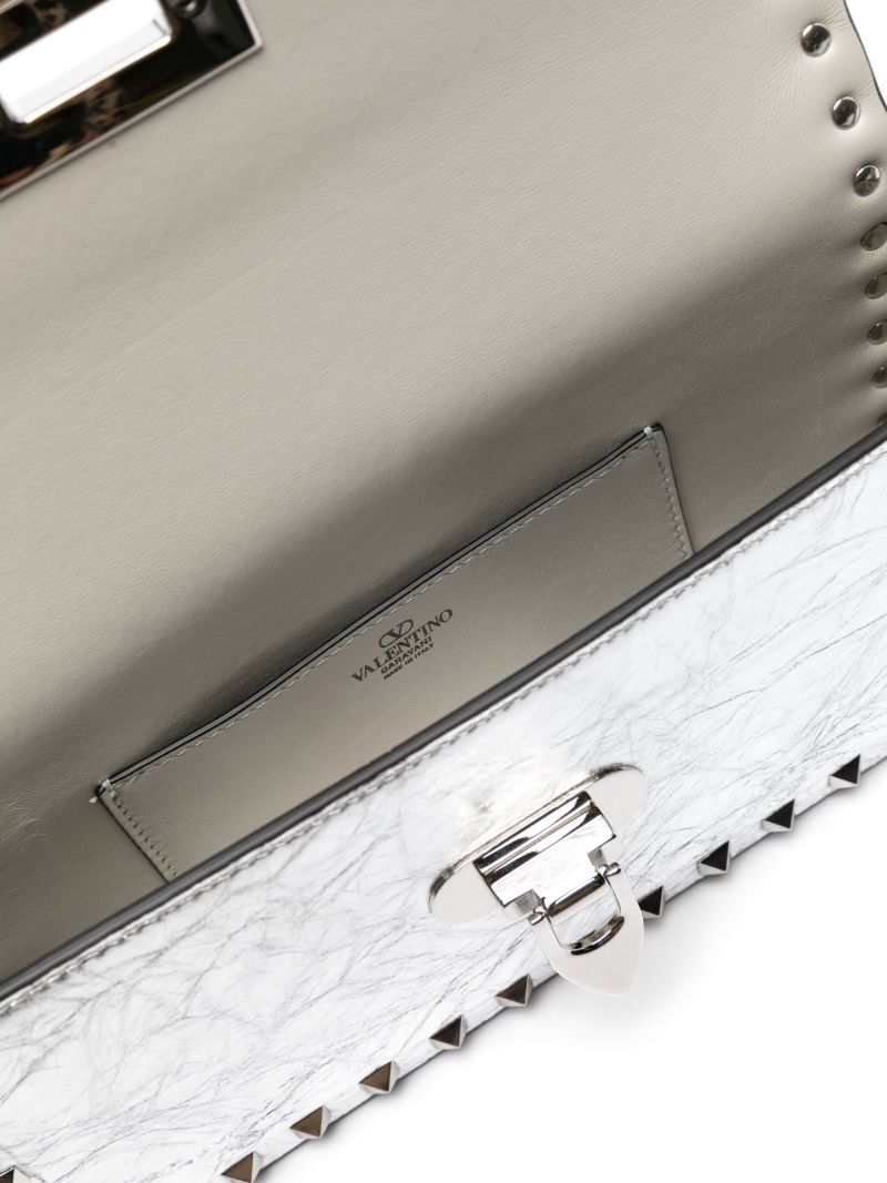 Silver Rockstud23 E/w Leather Shoulder Bag