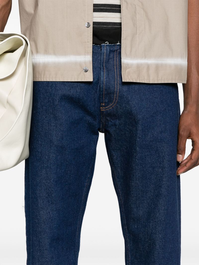 Blue Mid-rise Straight-leg Jeans